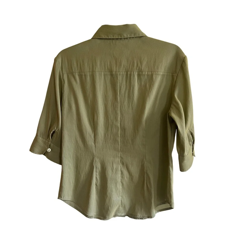 Vtg Express Iridescent Button Up Shirt 90s - Picture 6 of 9